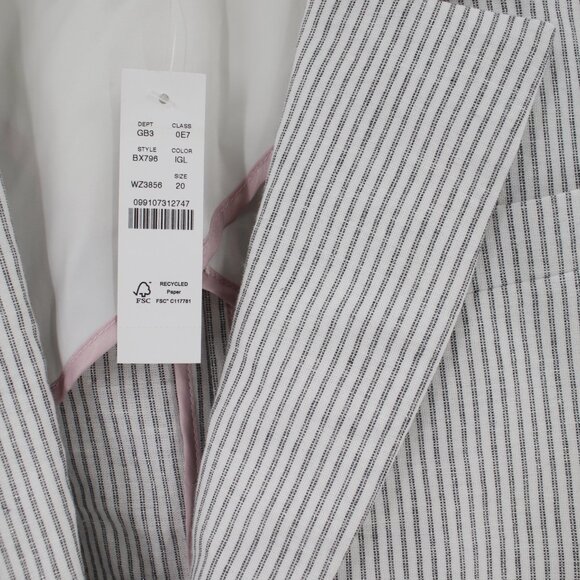 NWT J crew blazer womens 20 Collection tuxedo striped Italian linen metallic - Picture 2 of 15